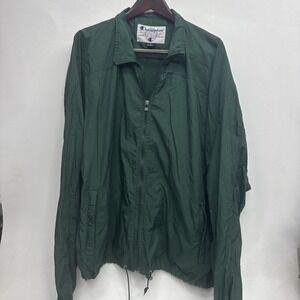 Vintage Champion Men's Full Zip Green Windbreaker XL